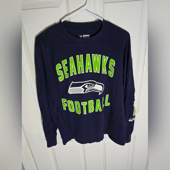NFL Other - Seahawks Football Mens Long Sleeve Navy Football Tee Medium